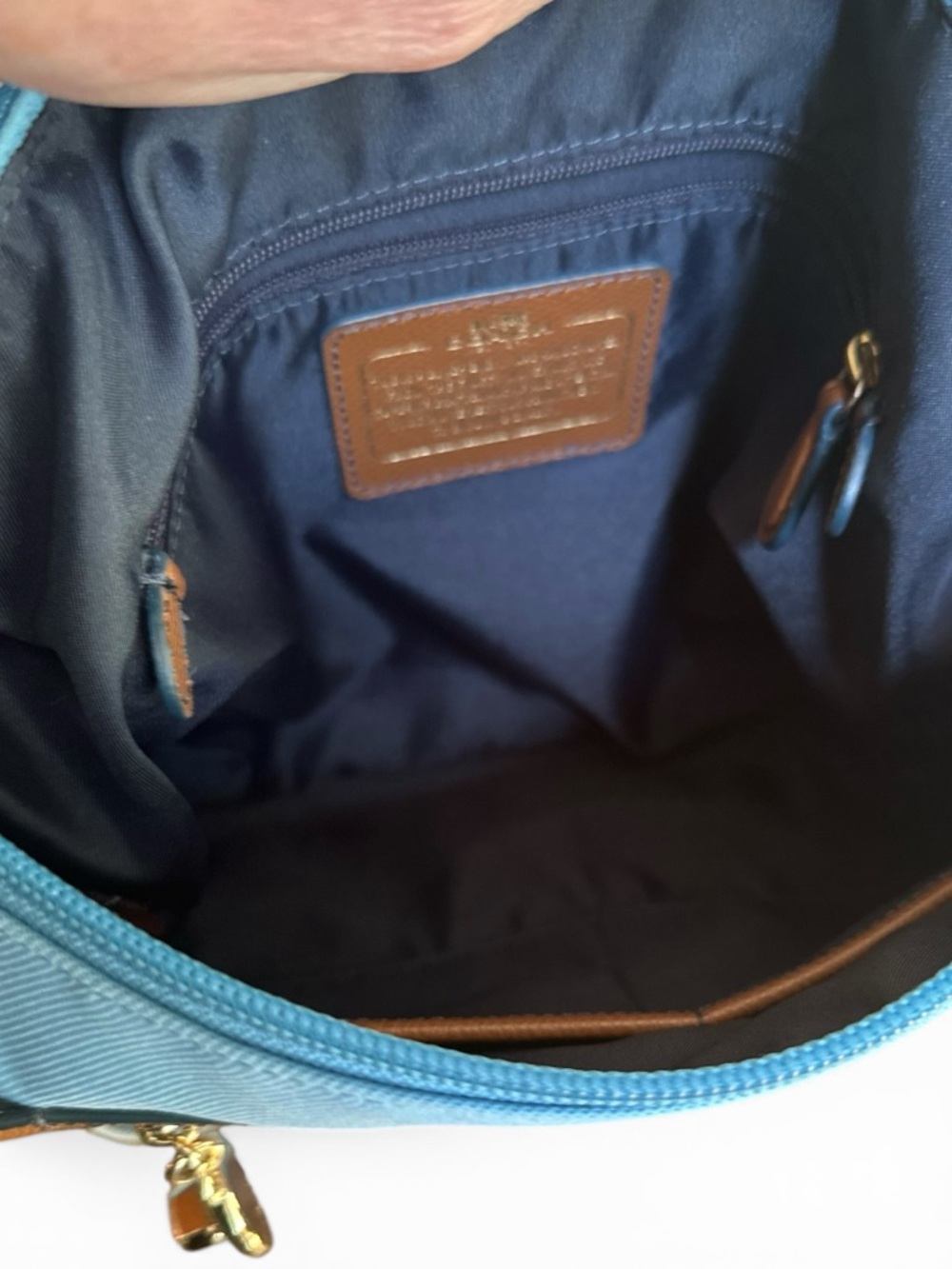 Coach Sawyer Crossbody Bag Blue Nylon Leather Trim NWT Dust Bag - Picture 9 of 16